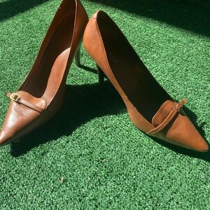 Ralph Lauren Tan Leather Women's Heels